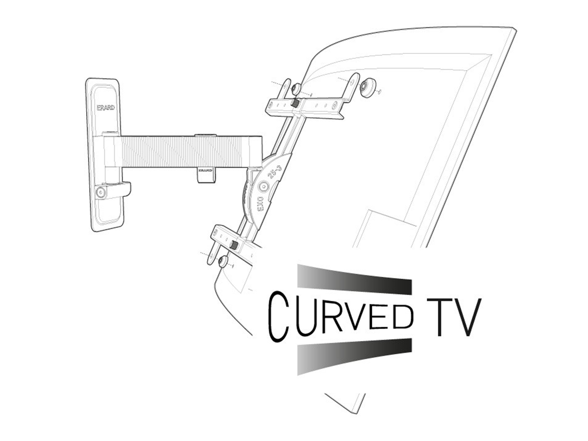 Erard EXO 600TW2 schwenkbarer TV Wandhalter 40-85 Zoll, Aluminium für curved TV geeignet Erard EXO 600TW2 schwenkbarer TV Wandhalter 40-85 Zoll, Aluminium für curved TV geeignet