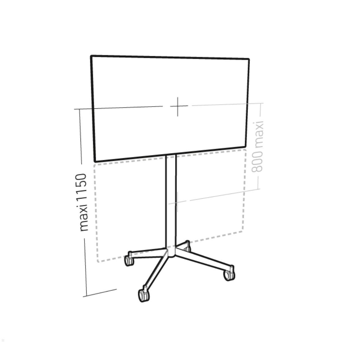 Erard KANA 1400XL mobiler TV Ständer 40-80 Zoll, Eiche hell / schwarz, max. Bildschirmhöhe Erard KANA 1400XL mobiler TV Ständer 40-80 Zoll, Eiche hell / schwarz, max. Bildschirmhöhe