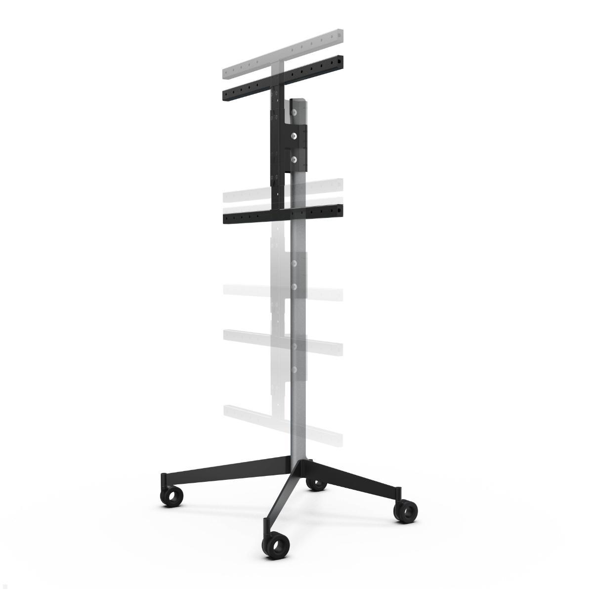 Erard KANA 1400XL mobiler TV Ständer 40-80 Zoll, silber / schwarz, höhenverstellbar Erard KANA 1400XL mobiler TV Ständer 40-80 Zoll, silber / schwarz, höhenverstellbar